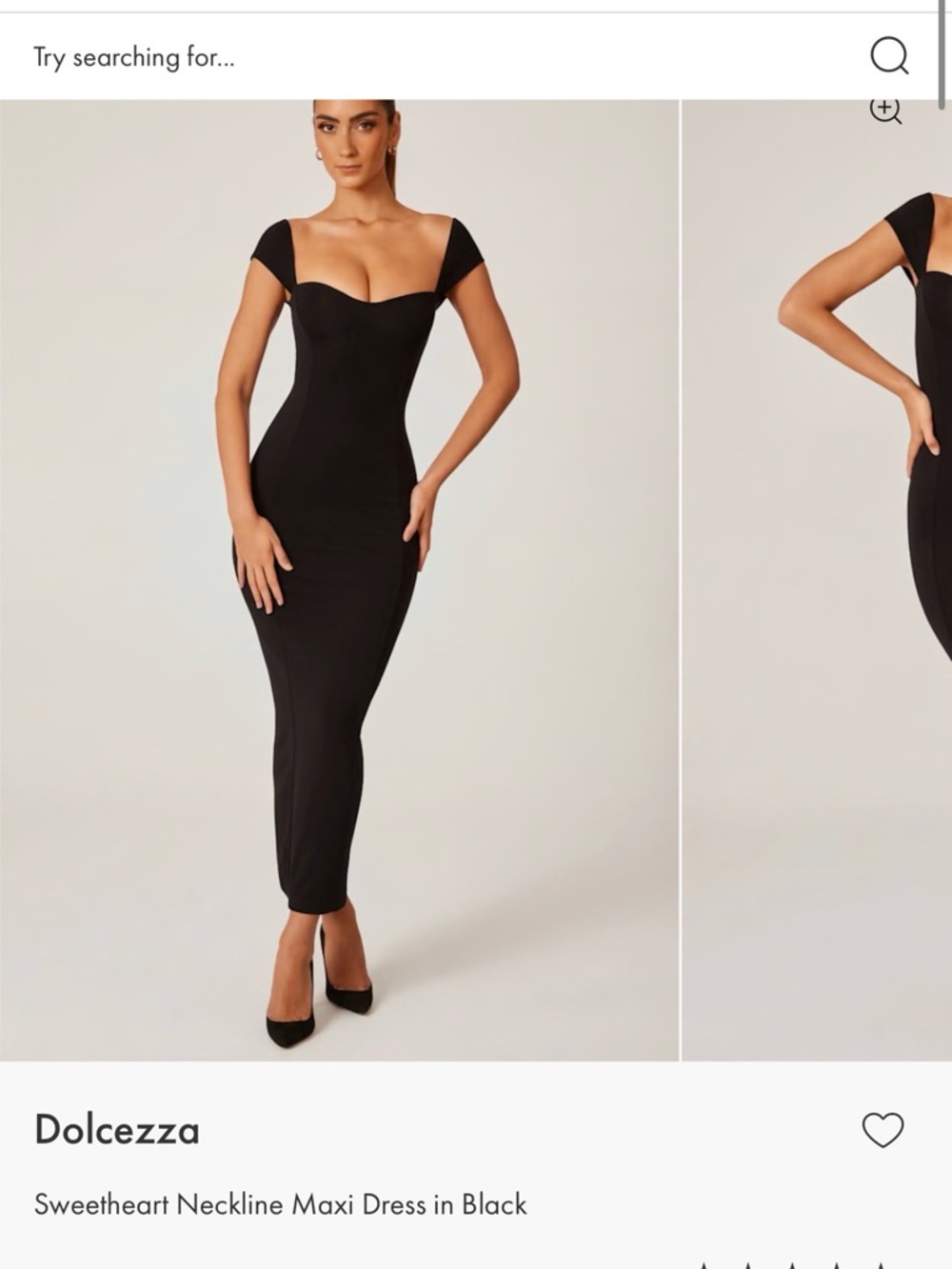 Oh Polly Sweetheart Neckline Maxi Dress in Black